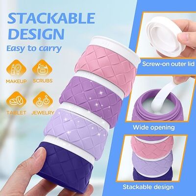 Durable Silicone Travel Bottle Set - 16 Piece Leak Proof TSA Approved Refillable Travel Containers with Wide Mouth Design