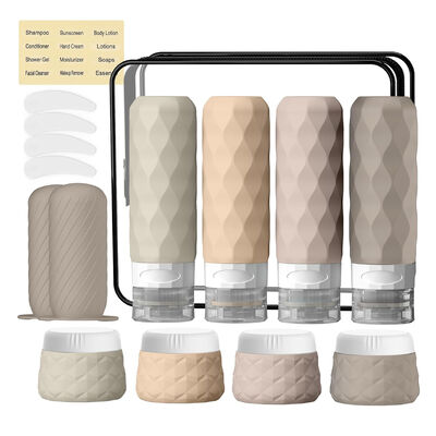 16-Piece Leak Proof TSA Approved Food Grade Silicone Travel Bottle Set for Toiletries