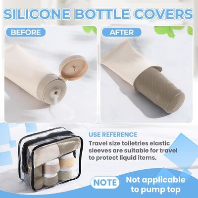 16-Piece Leak Proof TSA Approved Food Grade Silicone Travel Bottle Set for Toiletries