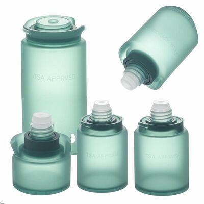 TSA Approved Leak-Proof Silicone Travel Bottle Set with Wide Mouth Design for Easy Refill