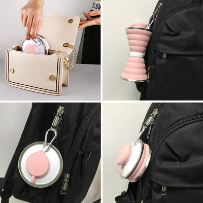 OEM ODM Foldable BPA Free 500ml Customized Silicone Folding Water Bottles 