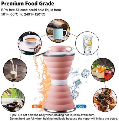 OEM ODM Foldable BPA Free 500ml Customized Silicone Folding Water Bottles 