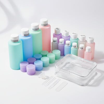 16 Pack TSA Approved Leak Proof Silicone Travel Bottle Set with Wide Mouth Design