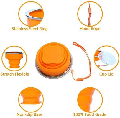 OEM ODM Silicone Foldable Cup Portable Coffee Travel Cups 200ml
