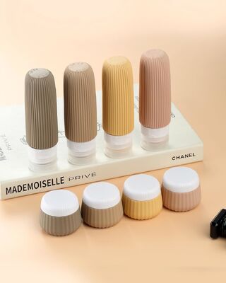 8 pack  Travel Bottle Container Set Leak Proof 90ml silicone bottle+30ml silicone Jars