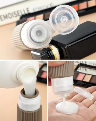 8 pack  Travel Bottle Container Set Leak Proof 90ml silicone bottle+30ml silicone Jars