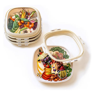 Square Silicone Food Tray BPA Free Reusable Stackable for Kitchen Vegetable Storage