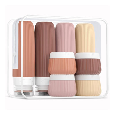Portable Squeeze Silicone Travel Toiletry Bottles Kit 8 Pack BPA Free