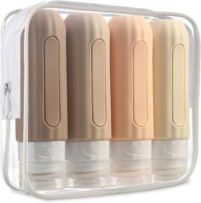 Compact Silicone Travel Toiletry Bottles Squeezable Bpa Free 3Oz